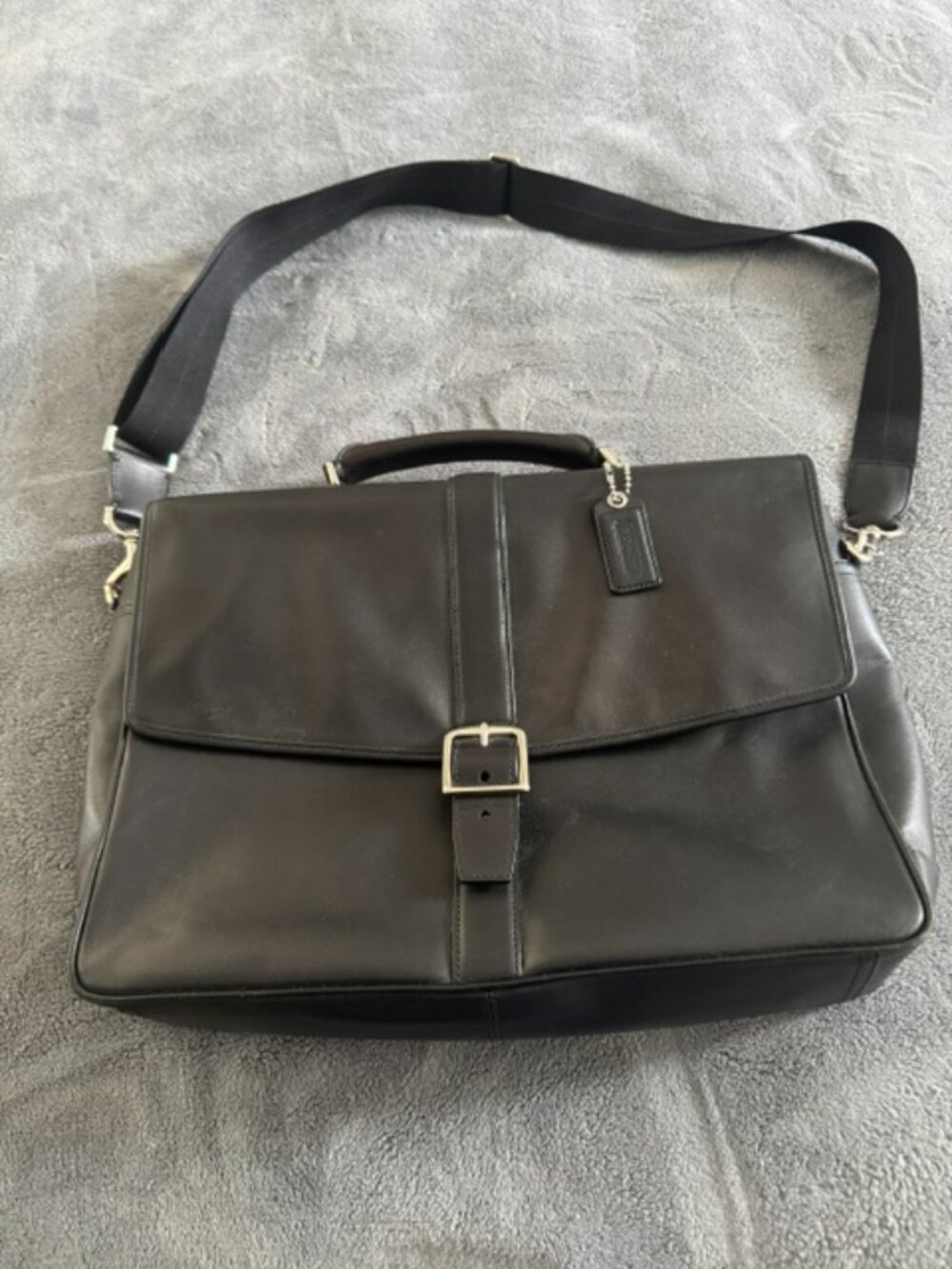VINTAGE COACH SHOULDER BAG/BRIEF CASE - BLACK